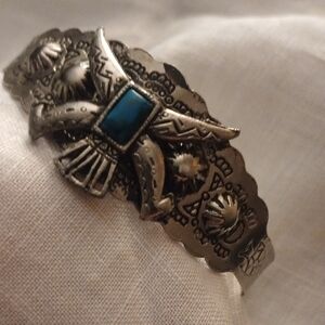 Silver and Turquoise Women's Bracelet